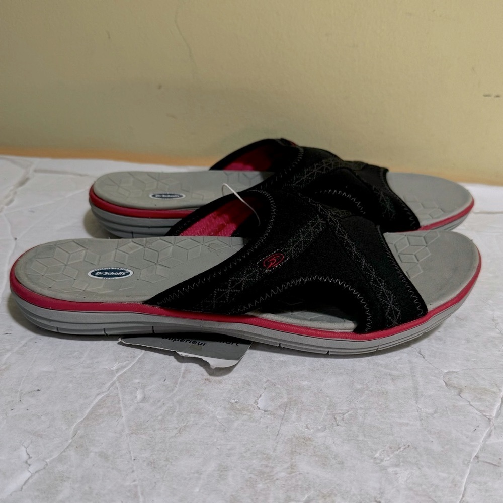 Dr SCHOLL'S NEW Comfort‎ Memory Sole Lightweight Sandal Slides Shoes Fabric Arch - Picture 5 of 14